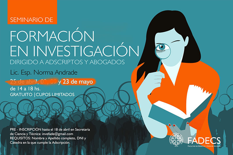 CONTINÚA ESTE JUEVES EL SEMINARIO DE FORMACIÓN DE INVESTIGACIÓN